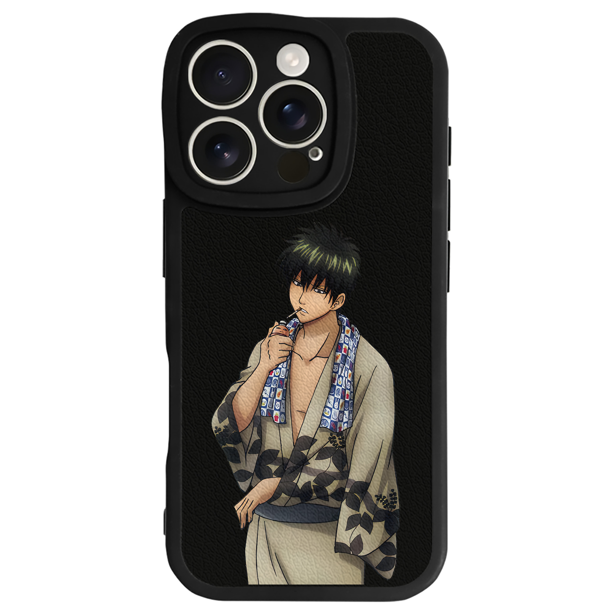 （画像用） ぎんたま 坂田銀時（さかたぎんとき） 神楽 志村新八（しむら しんぱち） GINTAMA Sakata Gintoki Kagura Shimura Shinpachi 【iPhone 16シリーズ対応】シリコンスマホケース（レザー調） 材質：シリコン